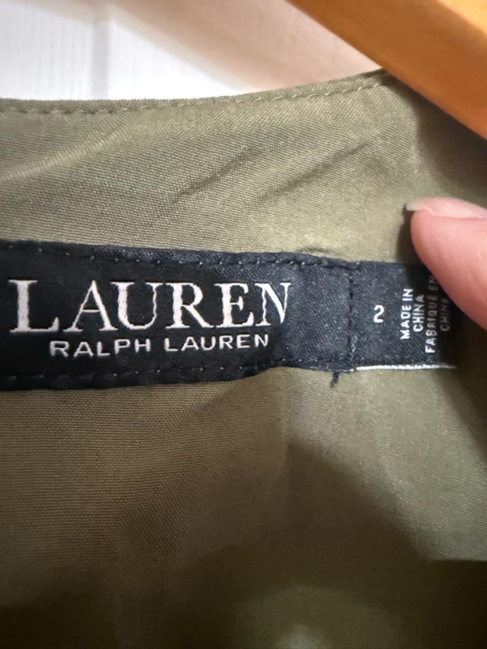 Ralph Lauren Olive Maxi Dress with Tie Waist - Picture 13 of 14